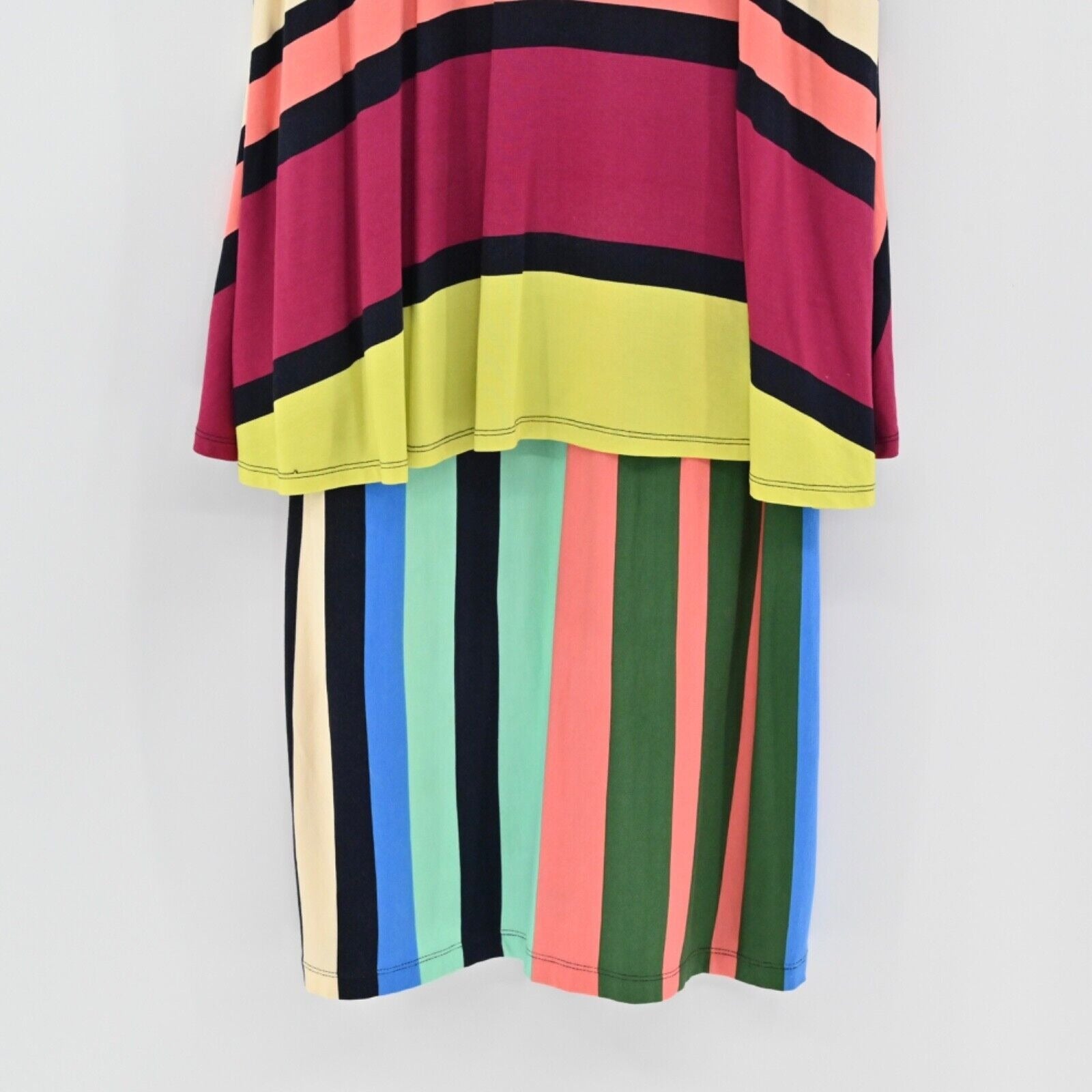 Anthropologie Maeve Womens Sz XS Davina Dress Multi Color discount Striped Layered V Neck